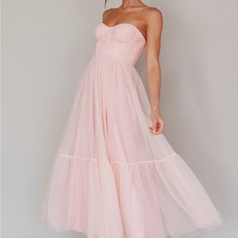 BNWT Selfie Leslie | ‘Dancing With Me’ Sweetheart Tulle Midi Pink Dress